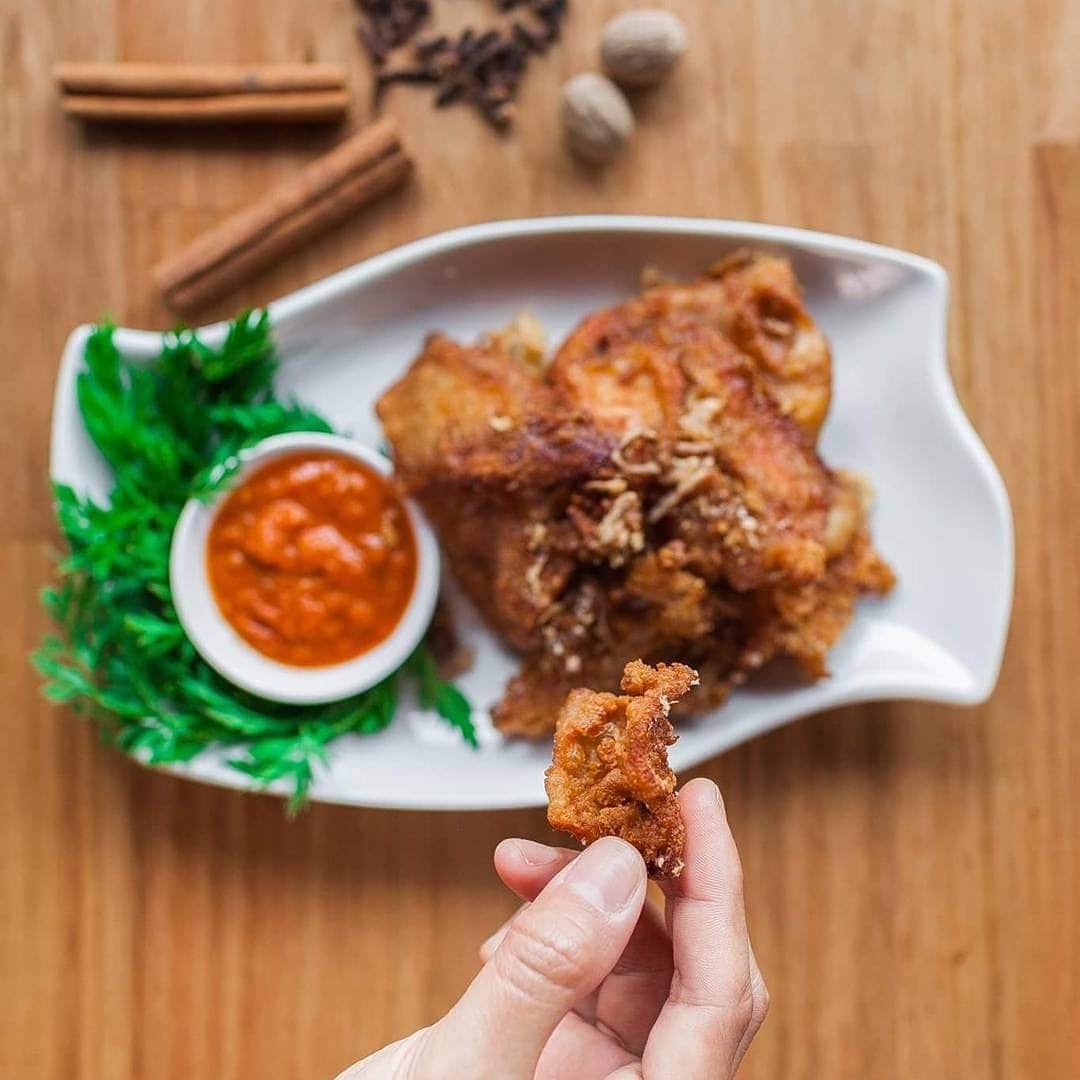 Crispy fried chicken skin