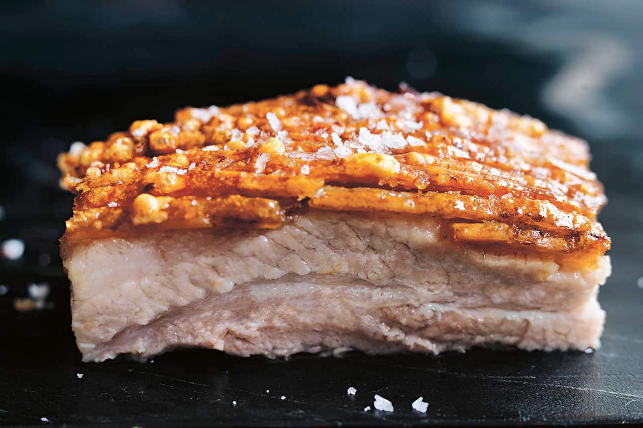 Crispy roasted pork belly