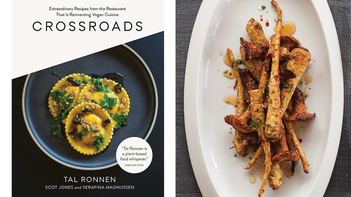 Crossroads and Roasted parsnips with sherry-maple glaze