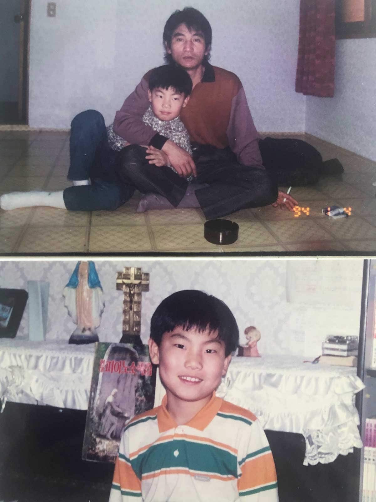 Daero Lee with his father.