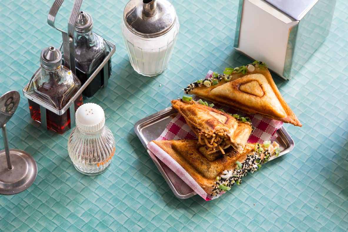 Dan dan noodle jaffle