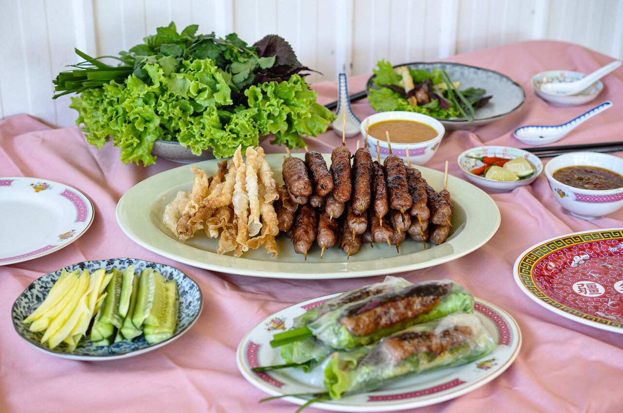 Grilled pork spring rolls hail from Ninh Hòa in Vietnam.