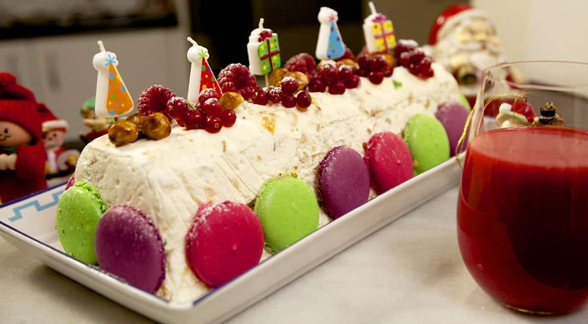 Nougat ice-cream Bûche de Noël