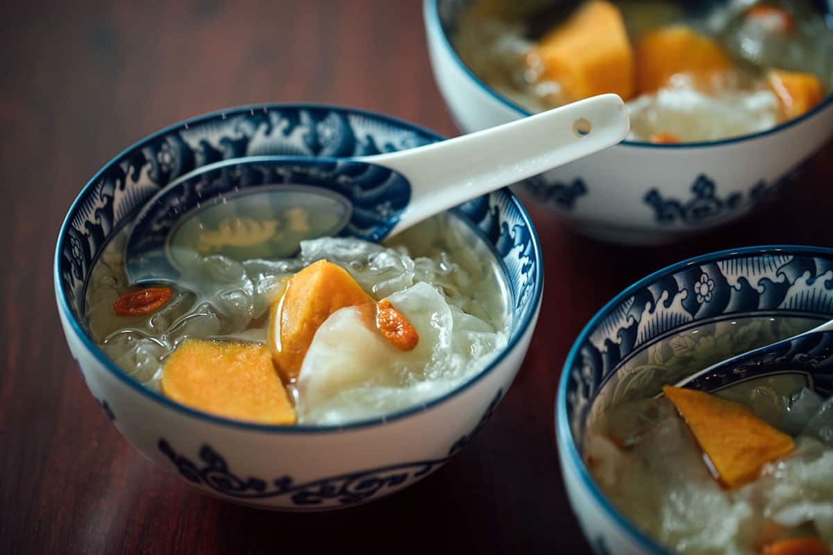 Sweet potato and white fungus soup