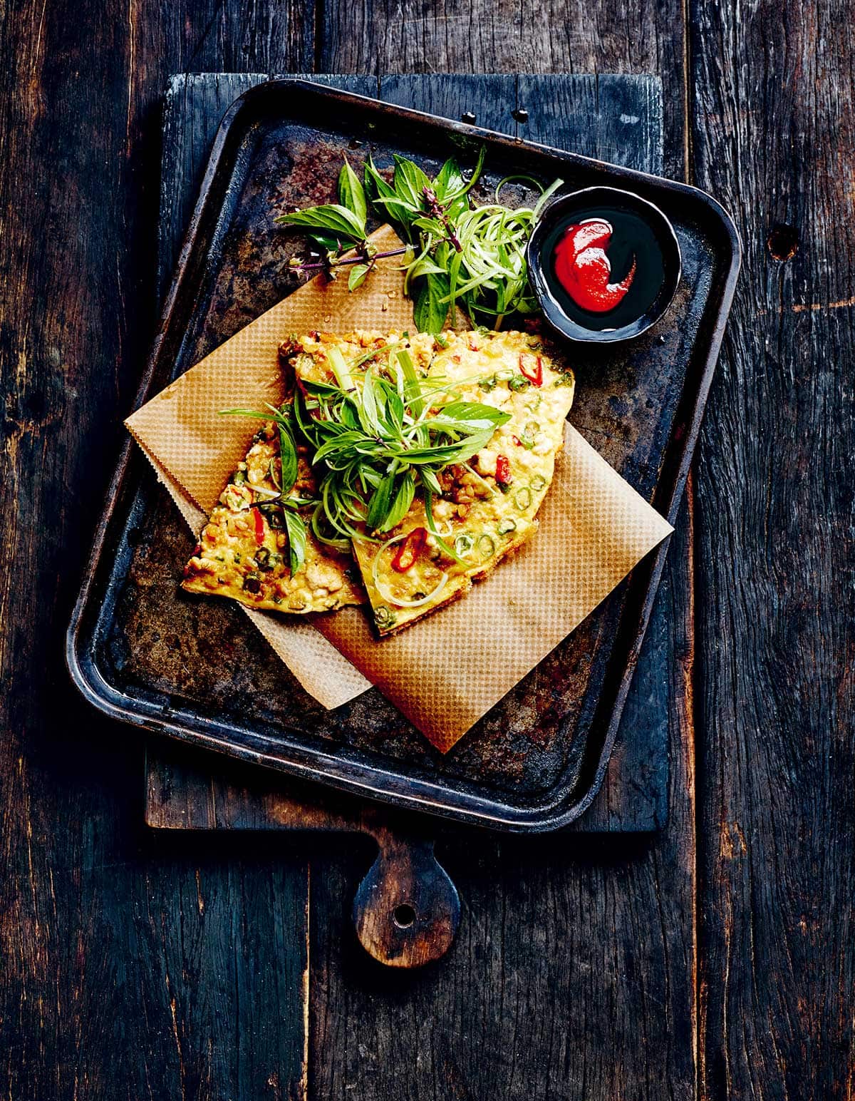 Brown rice nasi goreng omelette