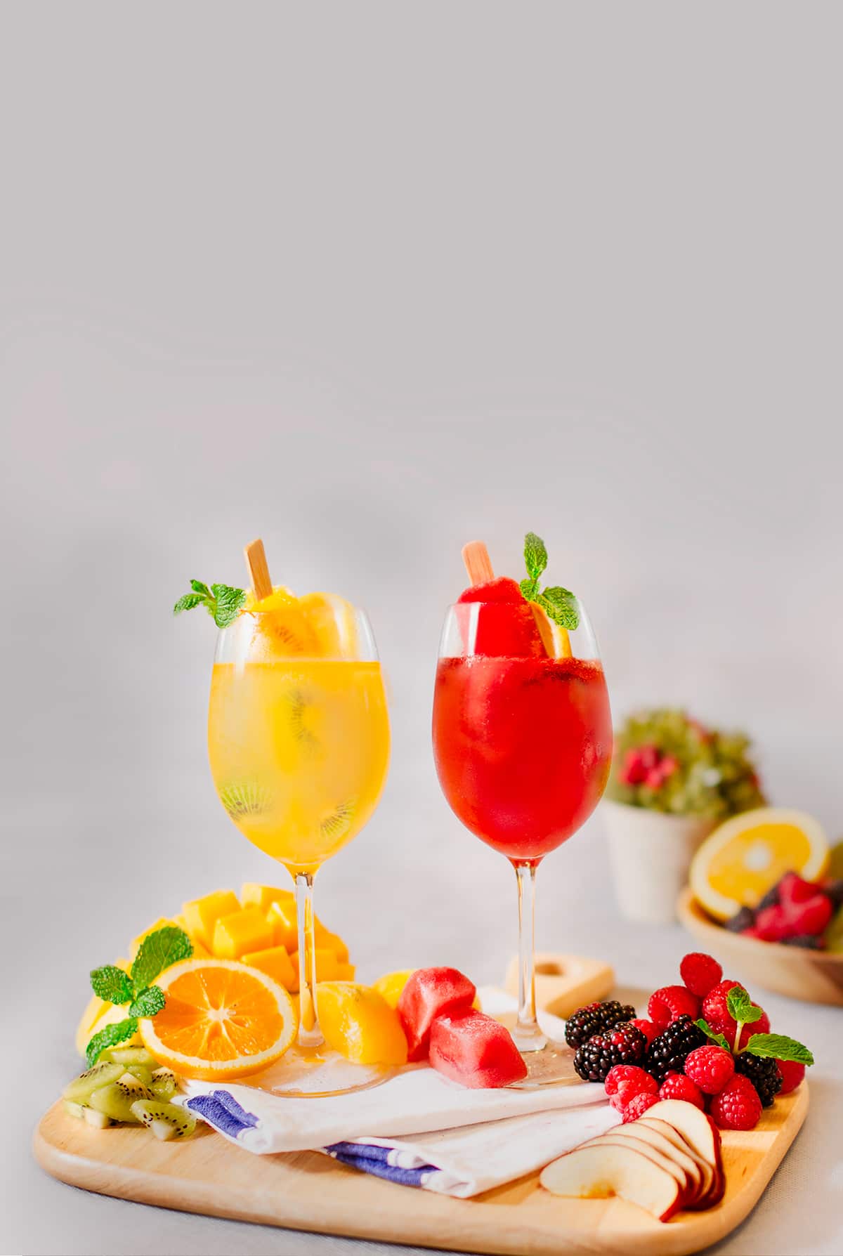 Two new fruity 'popsicles' also join the holiday menu, topped with either lemonade or sparkling wine.