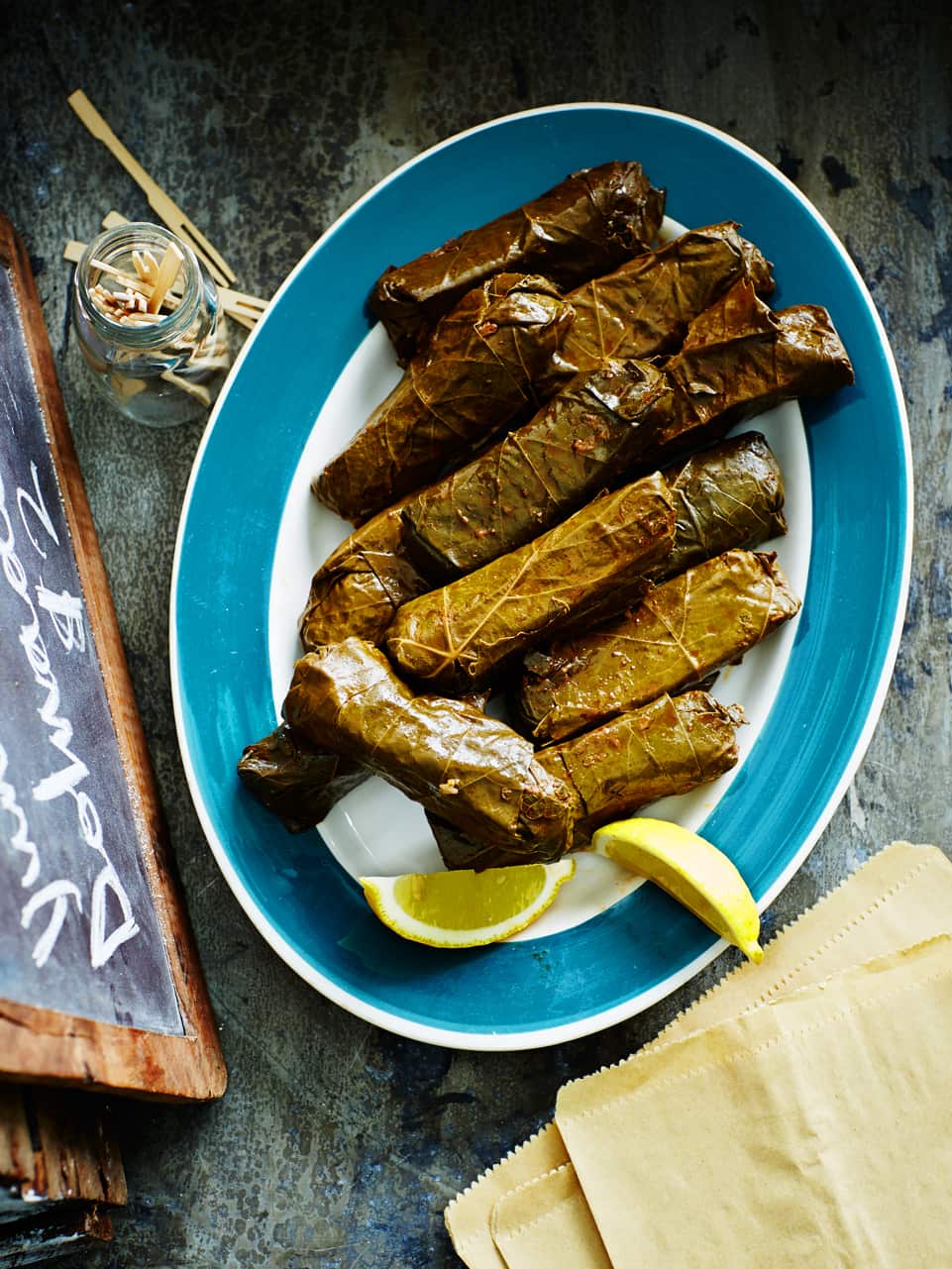 Vine leaves.