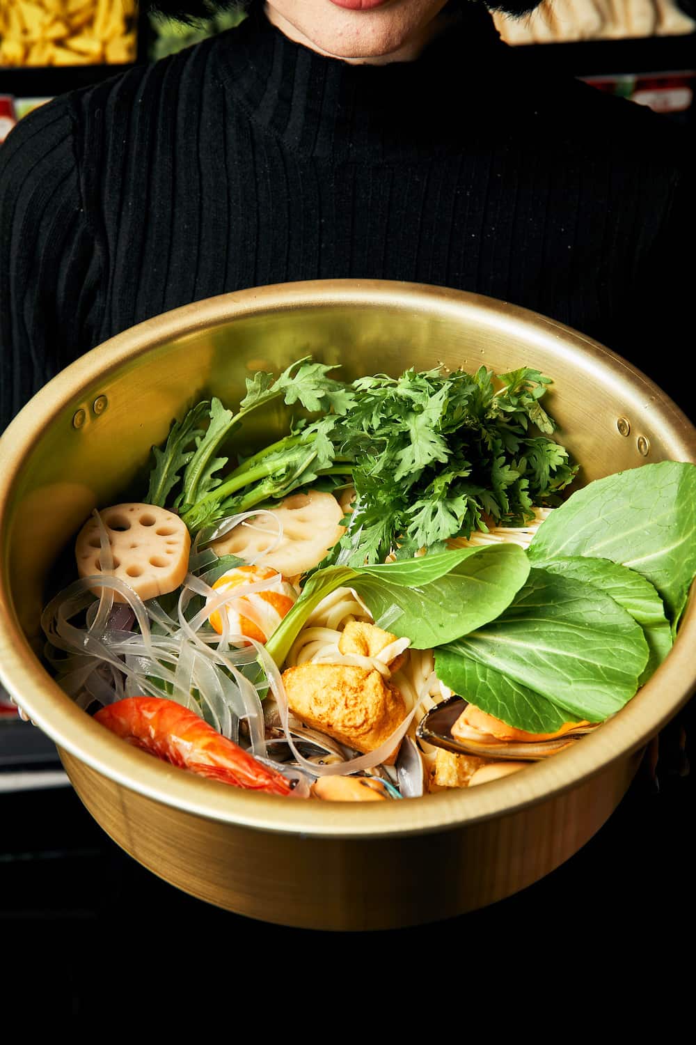 You can fit a lot of ingredients into one of Dragon Hot Pot's bowls.