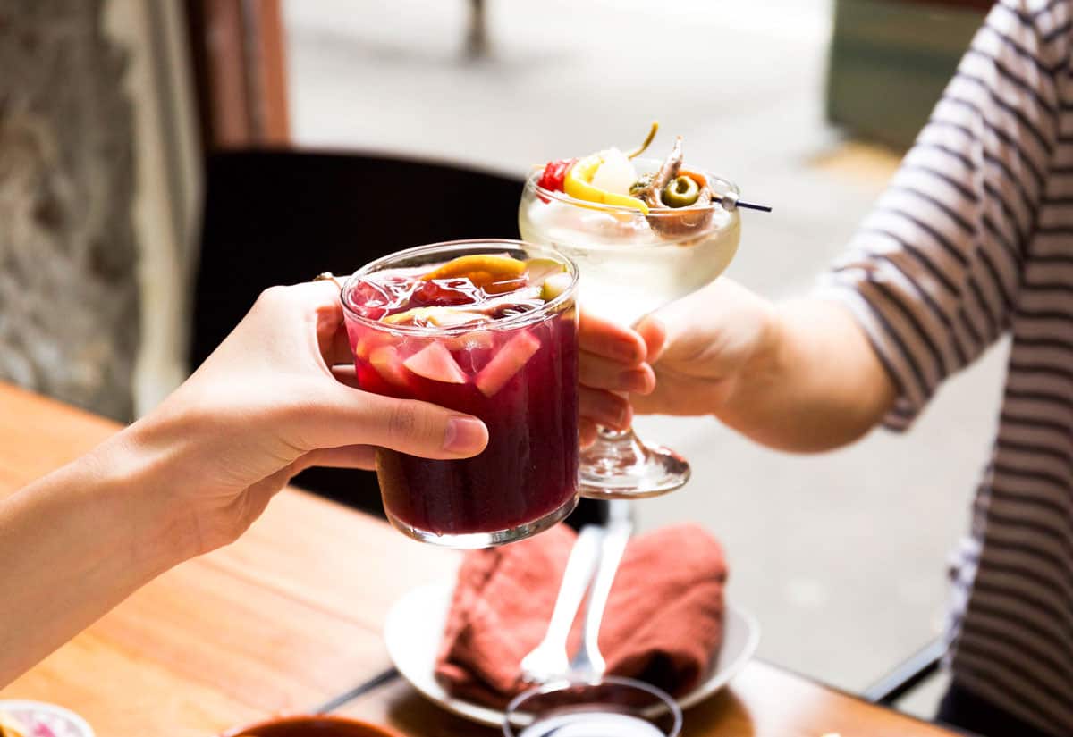 Spanish cocktails like sangria, plus beer and wines abound.