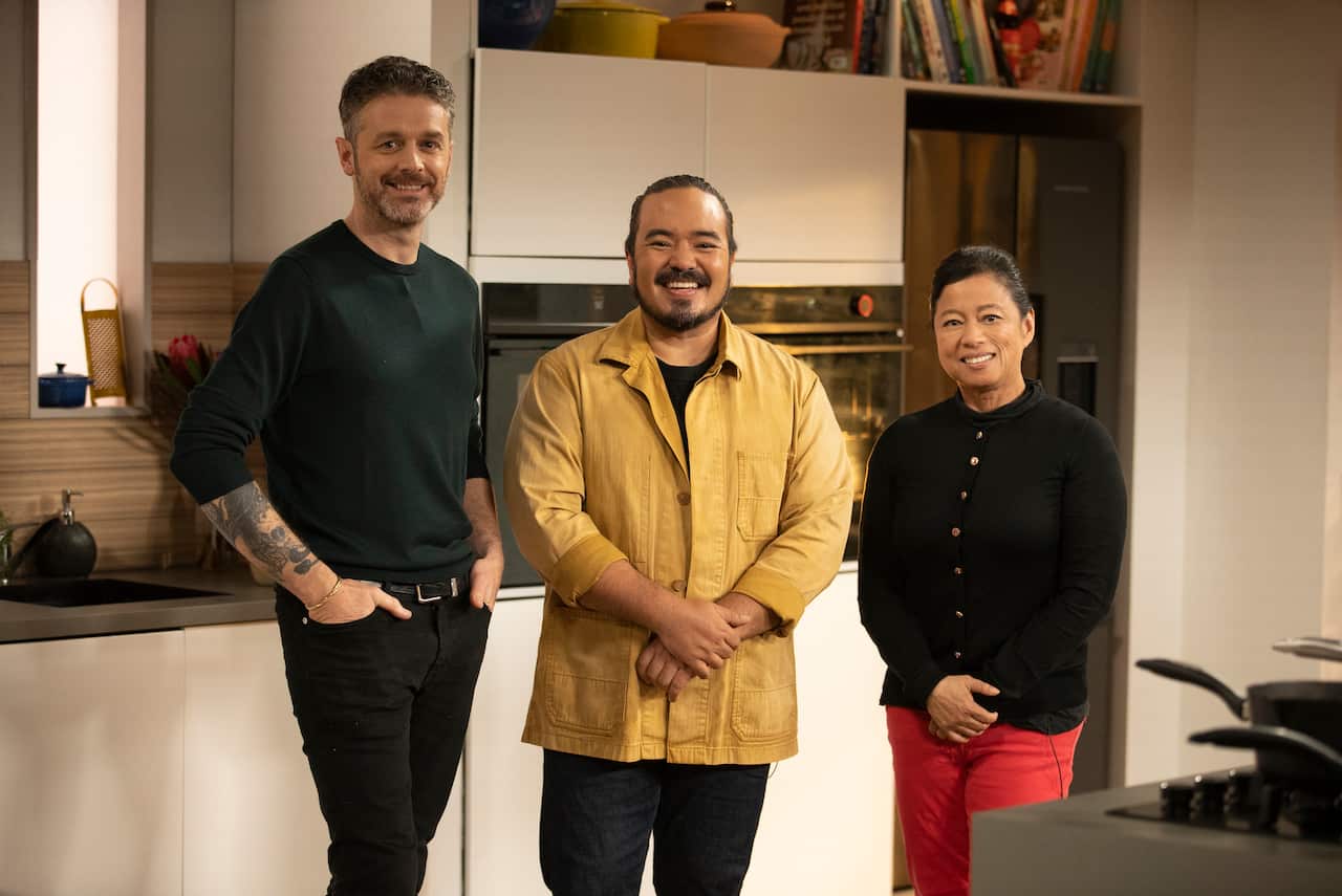 Jock Zonfrillo, Adam Liaw and Jane Barnes