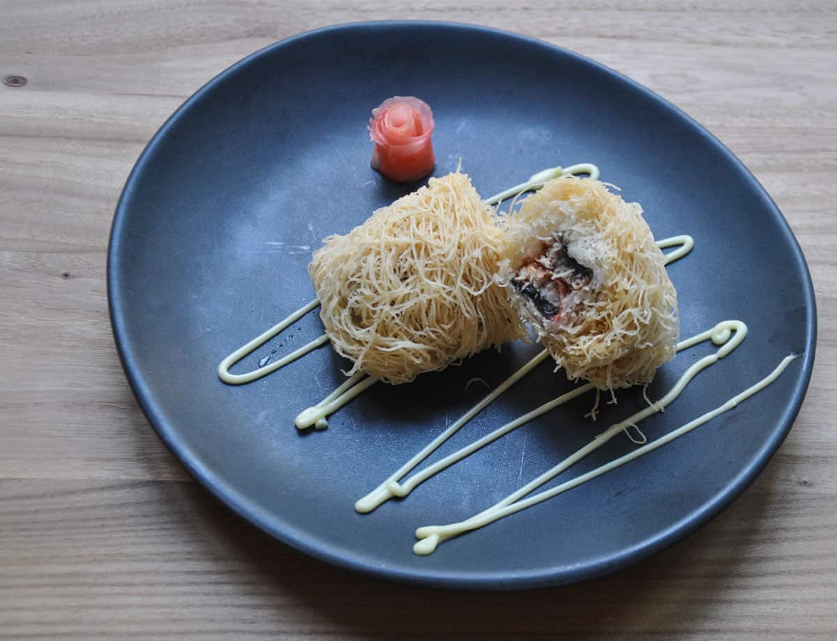Unagi thread rolls at the Harbin-style Ginkgo Bar and Dining.