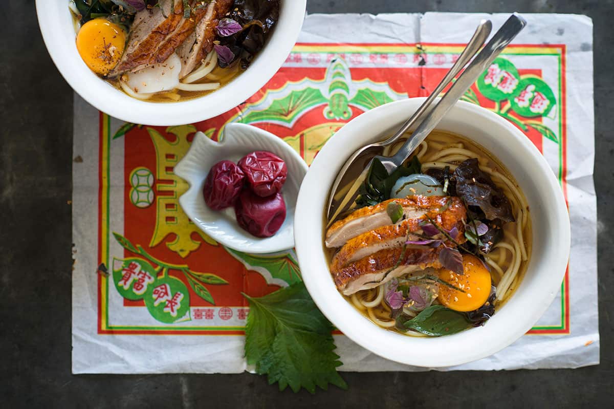 Duck and scallop ramen 