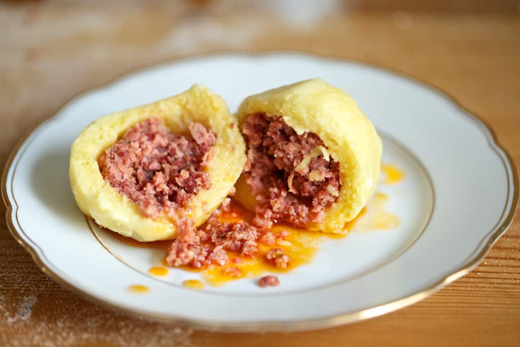 Potato and pork dumplings (Hascheeknödel)