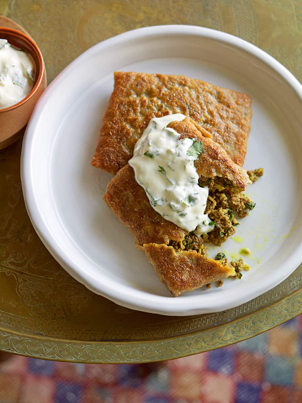 East African stuffed flatbread (keema chapati)