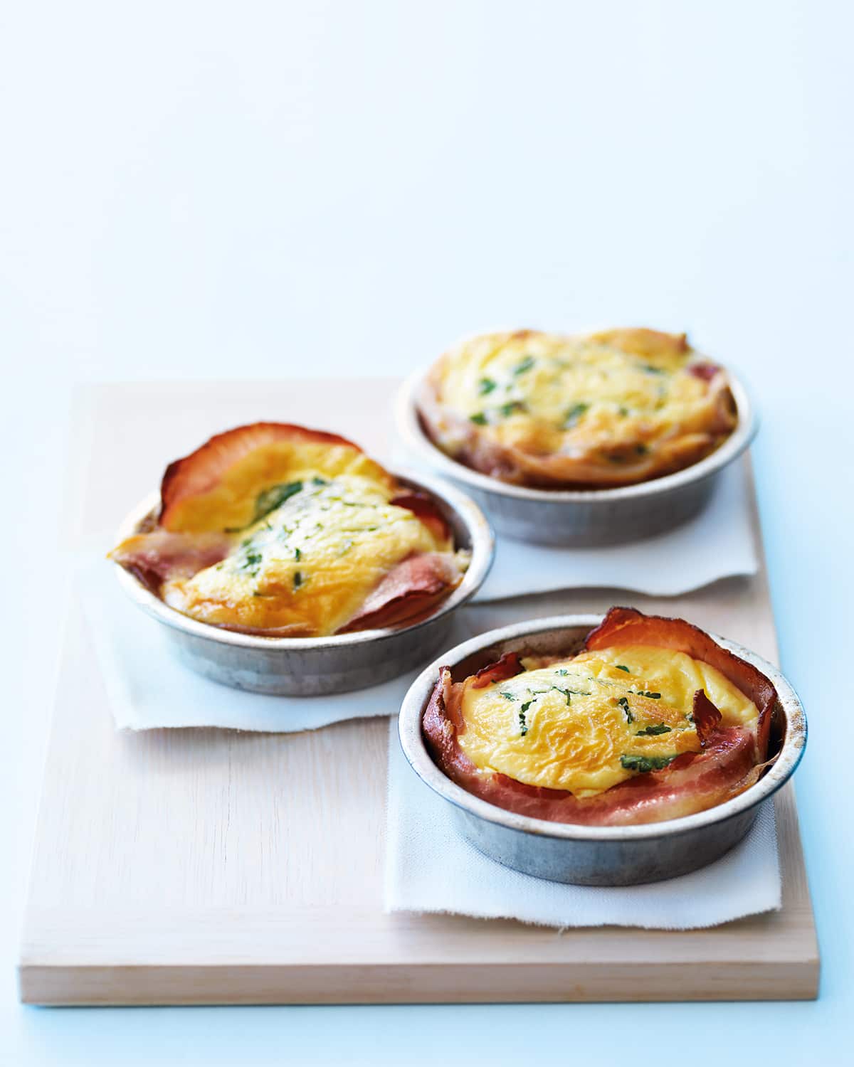 Egg and bacon pies