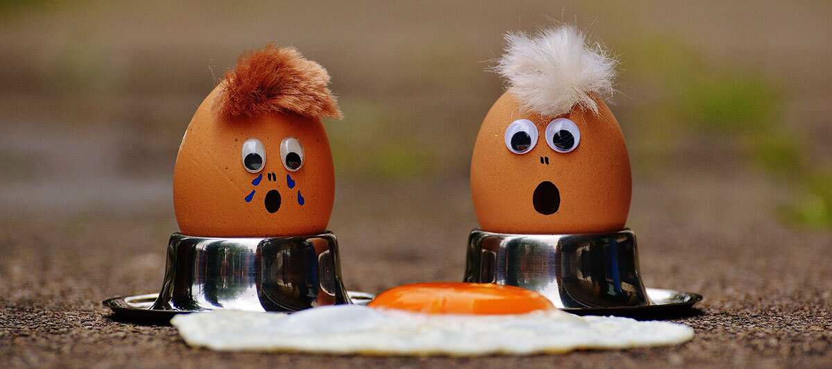 Shocked boiled eggs
