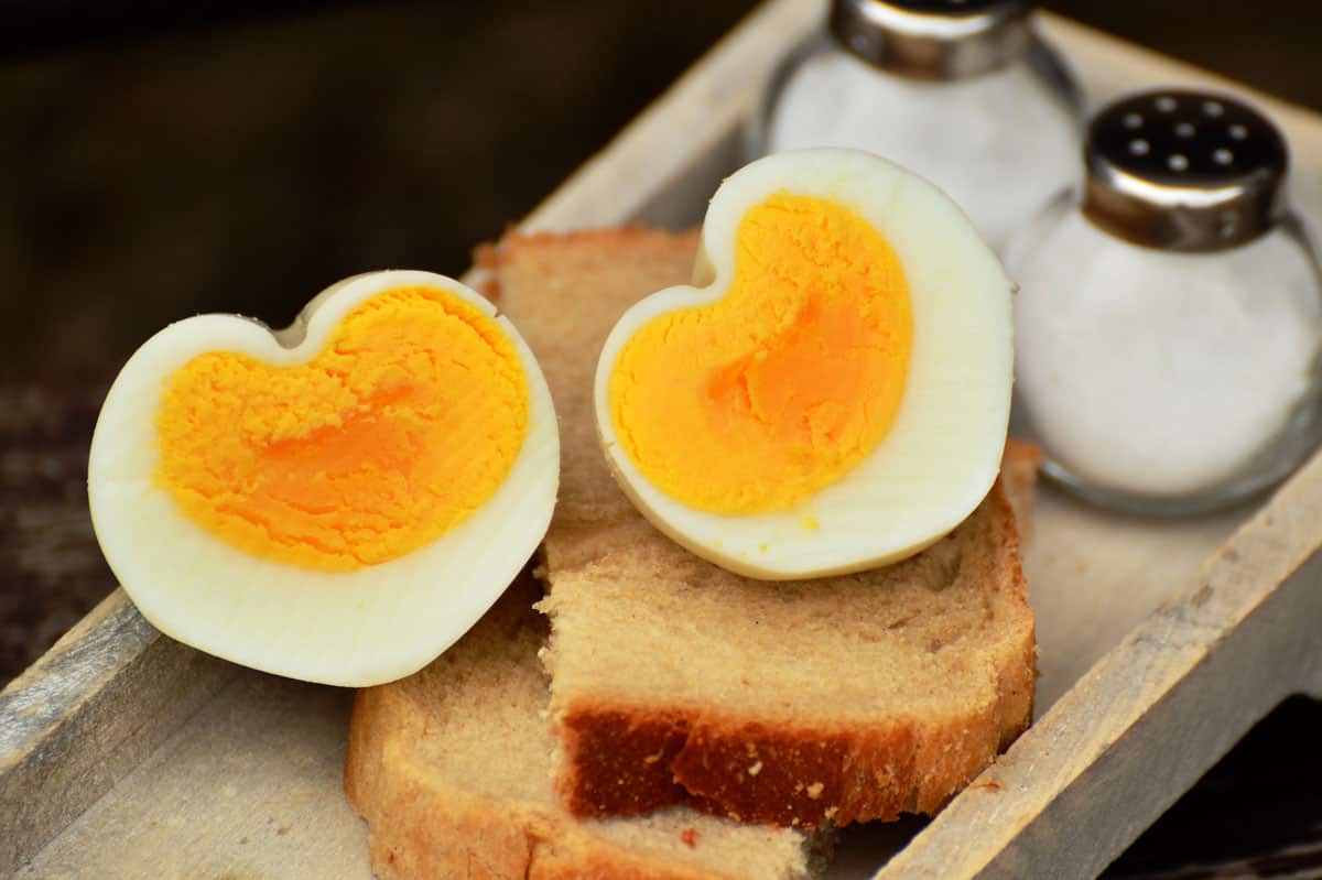 Heart-shaped eggs.