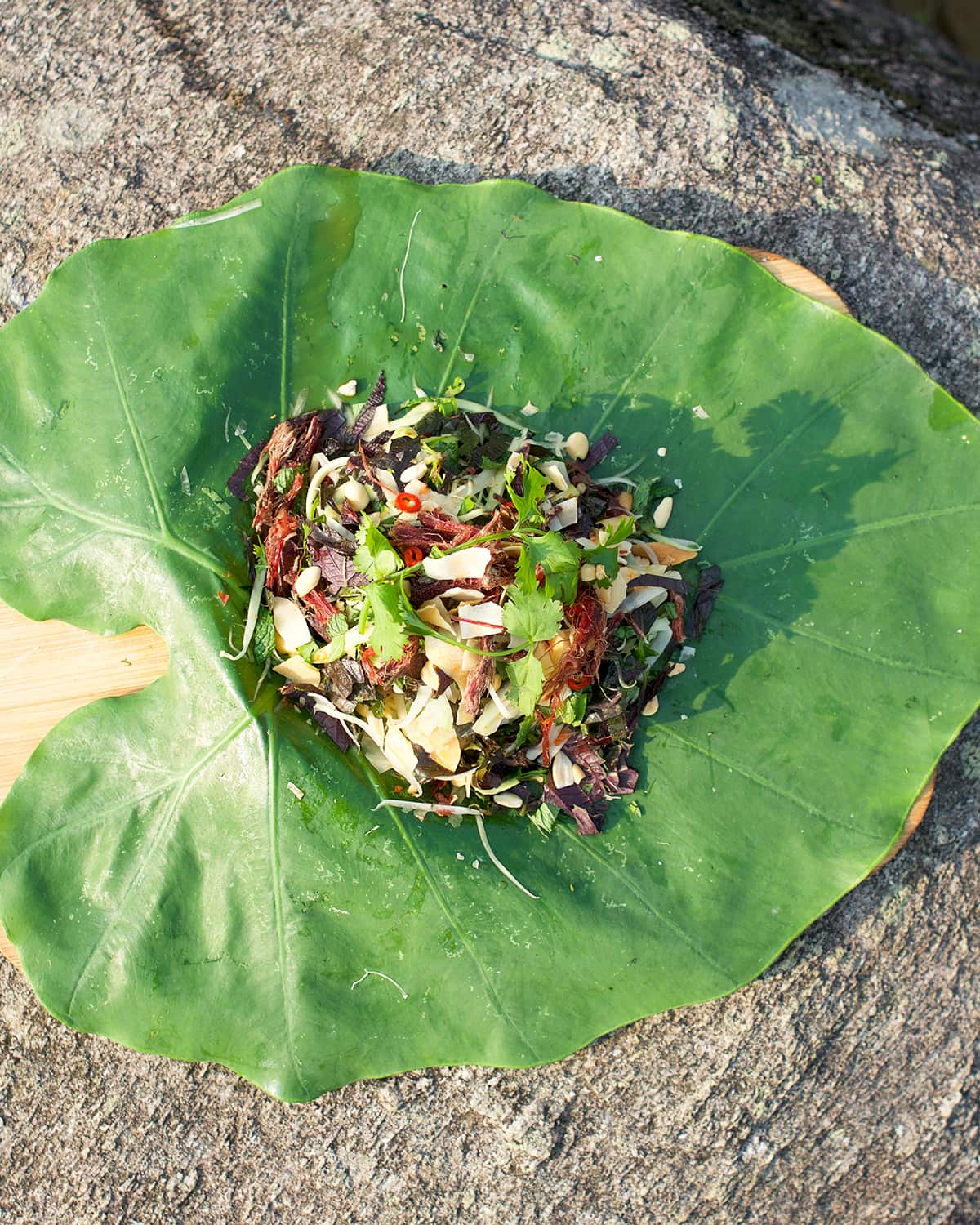 Green papaya salad with buffalo jerky