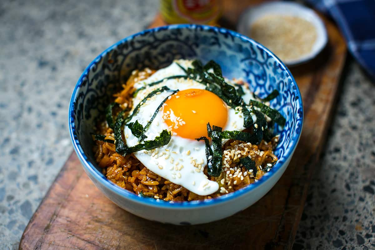 Quick kimchi fried rice