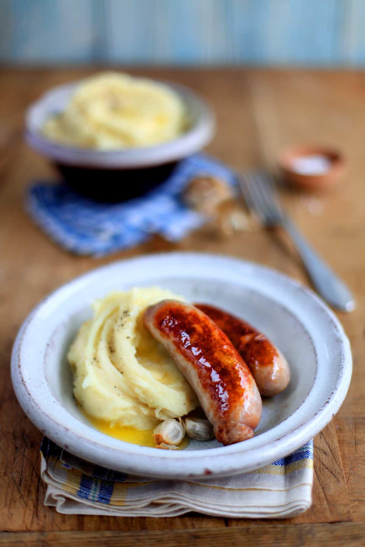 Roast Garlic Bangers and Mash