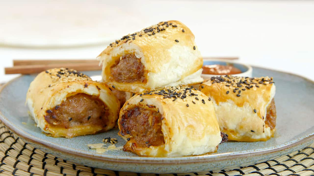 Char siu sausage rolls
