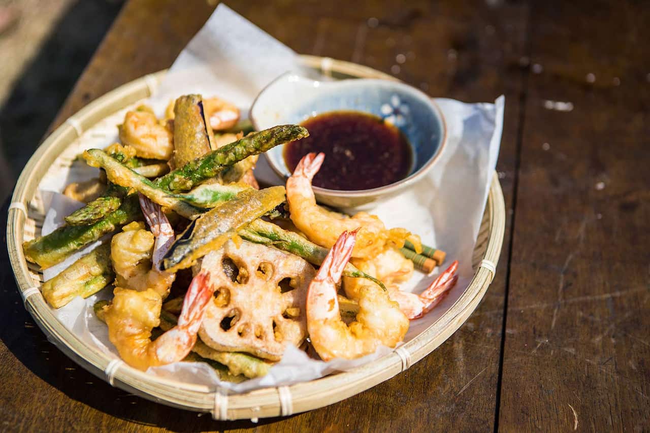 Prawn and vegetable tempura