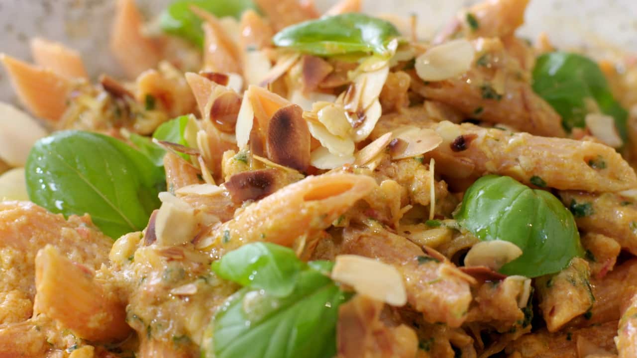 Penne with Sicilian pesto