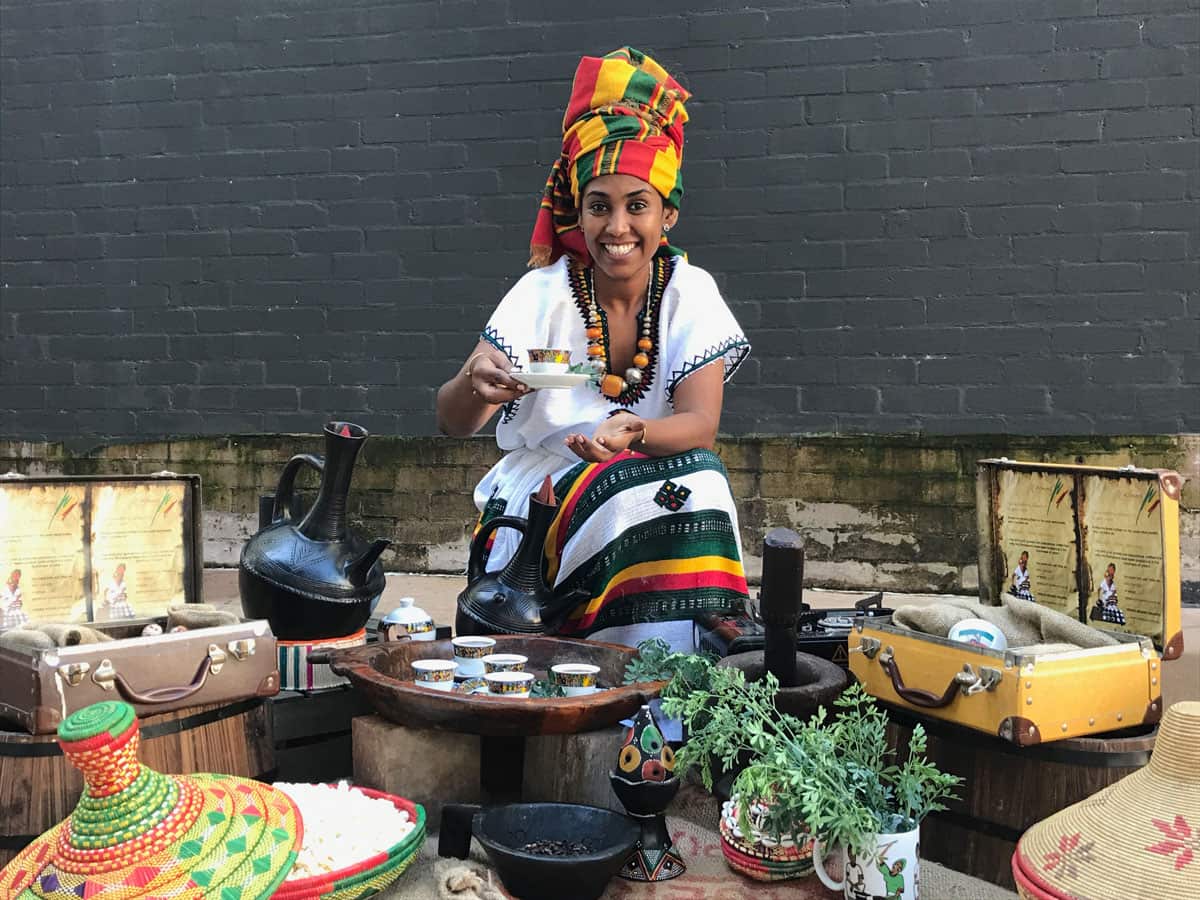 Tinsae Yigletu coffee stand