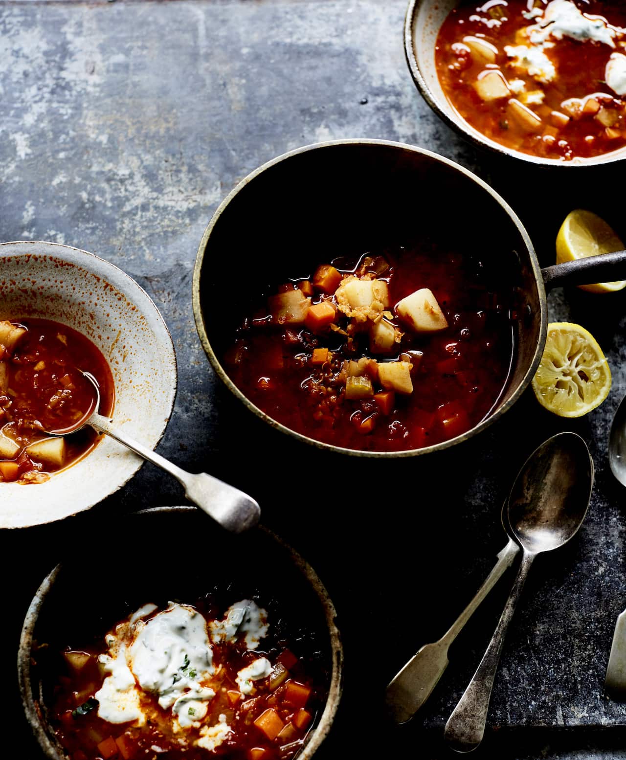 Ethiopian-style lentil and tomato soup.