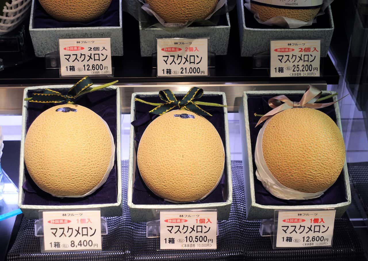 These gift-boxed melons, which start from $100 each, are a bargain in comparison.