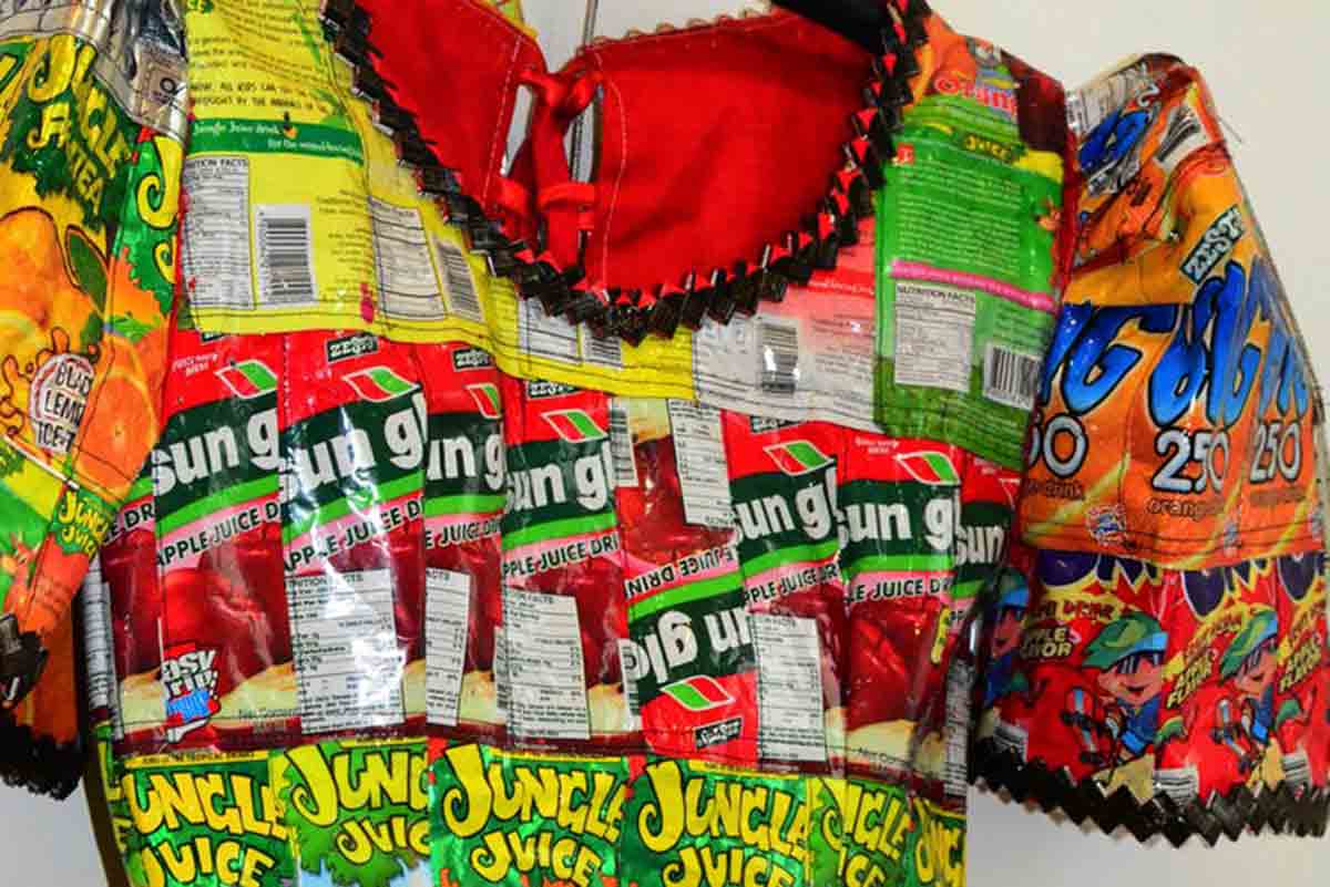 Filipino dress made from recycled plastics