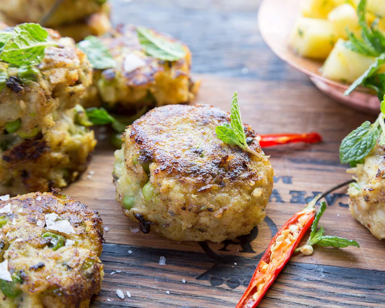 Fish frikkadels with pineapple salsa