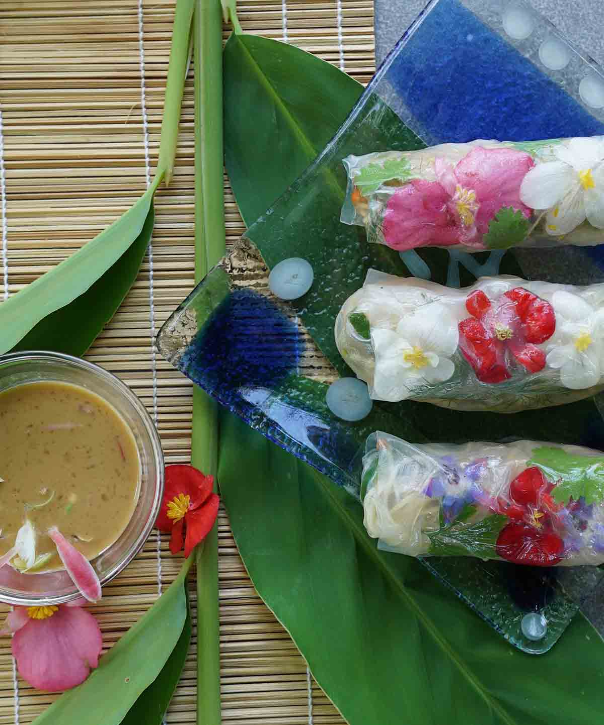 Floral spring rolls