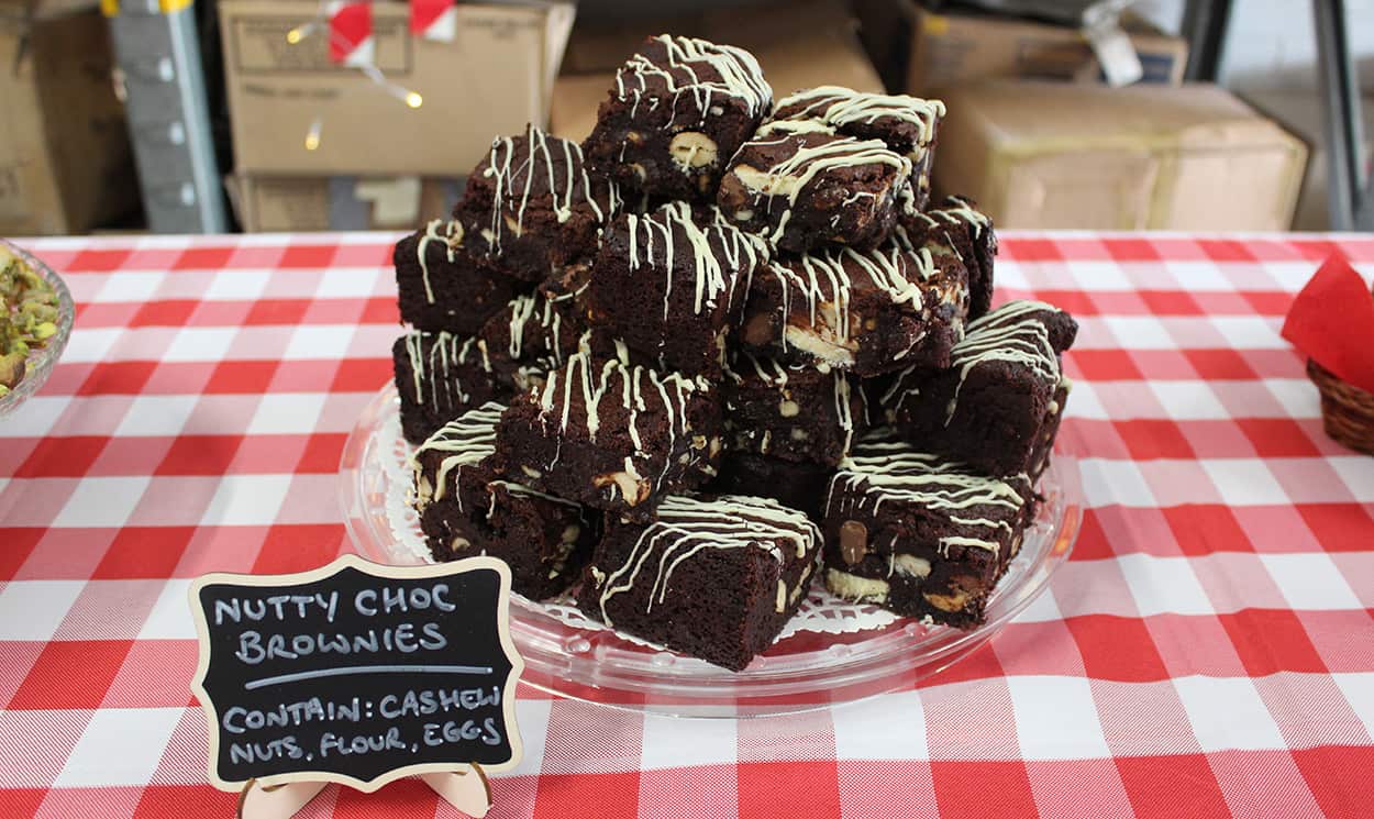 David's nutty choc brownies