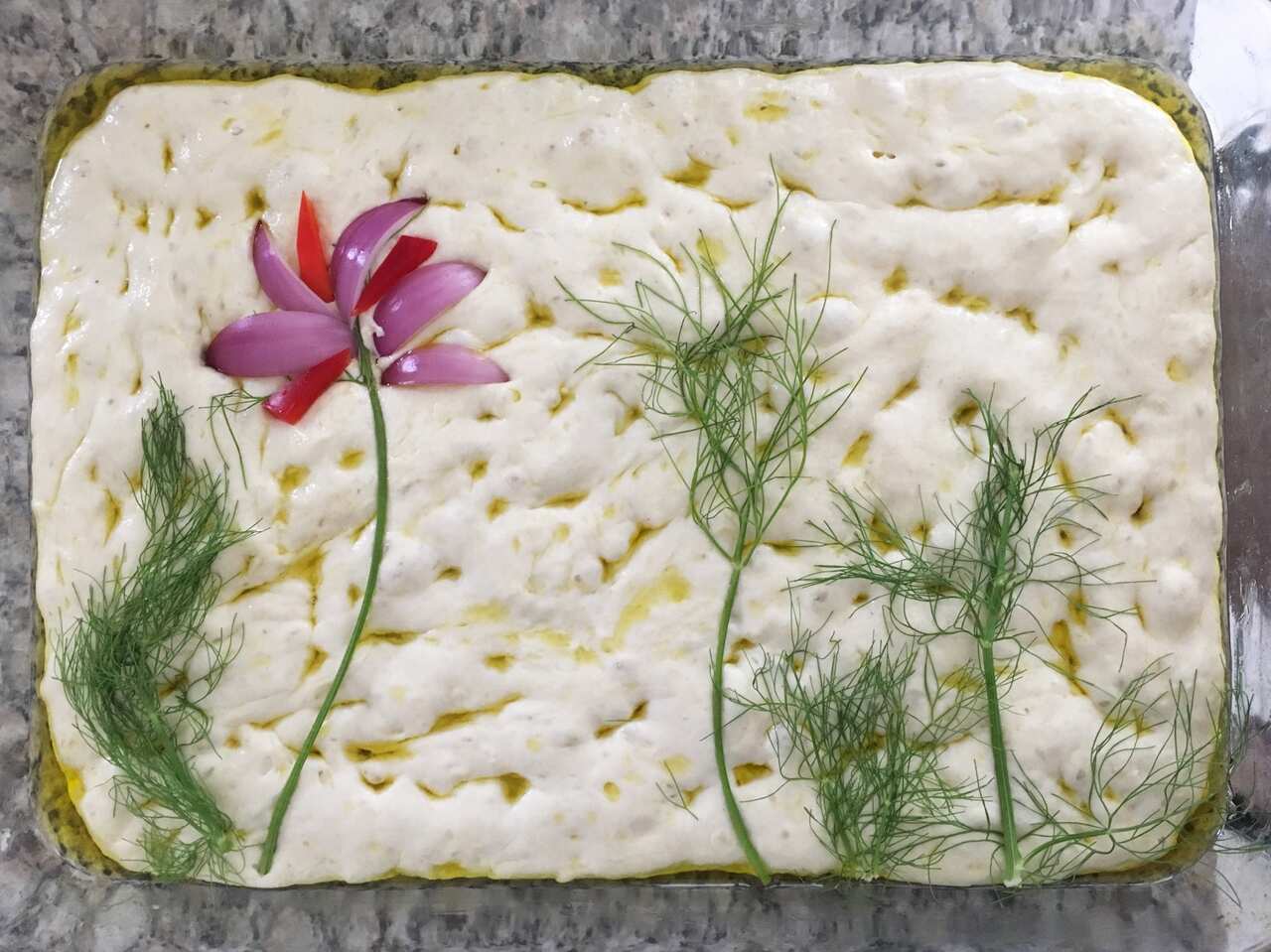 Focaccia with some vegetables