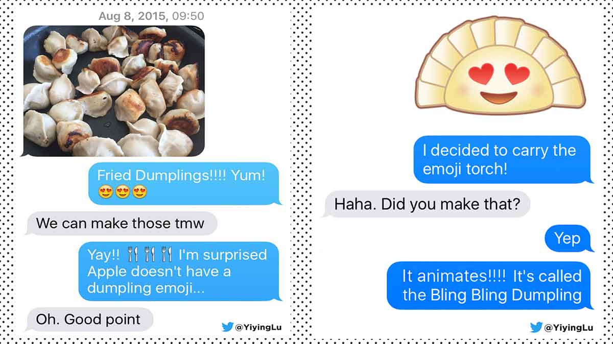 Yiying Lu's emoji texts