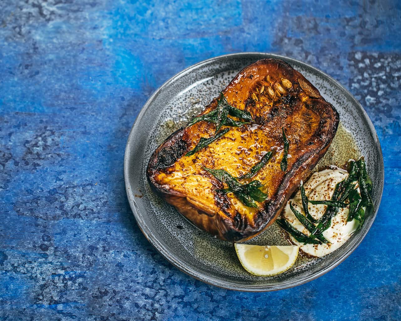 Forever-roasted pumpkin with lemon pepper butter