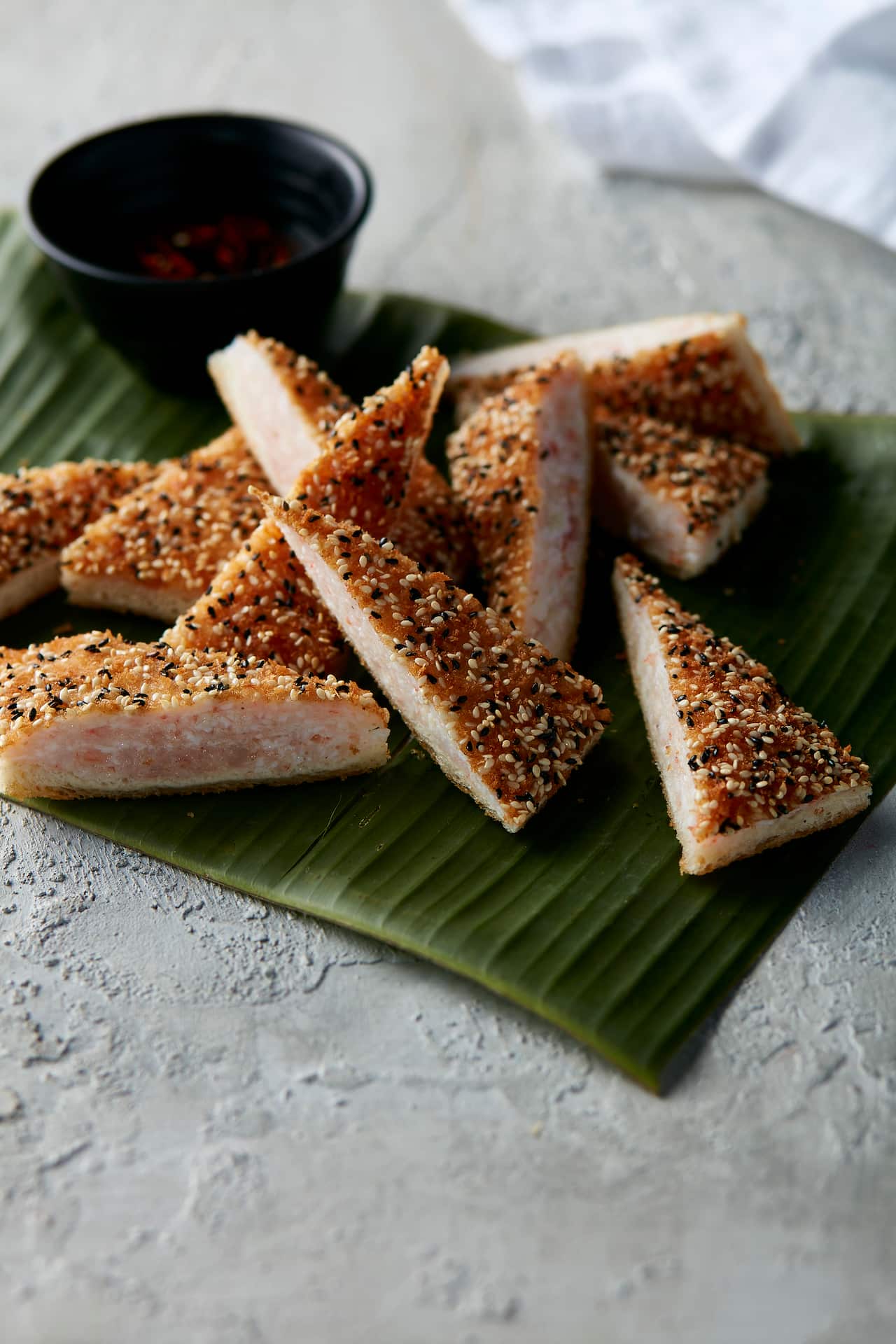 Crab and prawn sesame toasts