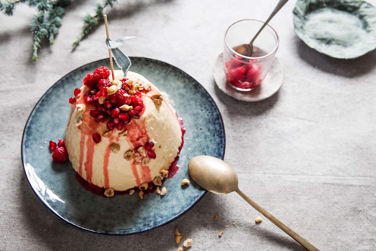 Frozen summer semifreddo pudding