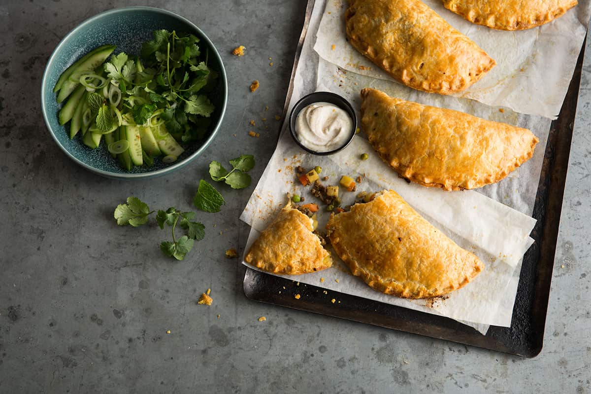 Spicy lamb keema pasties