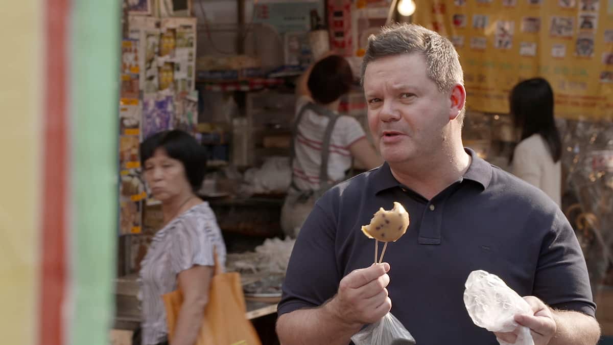 Gary Mehigan samples sweets in Hong Kong