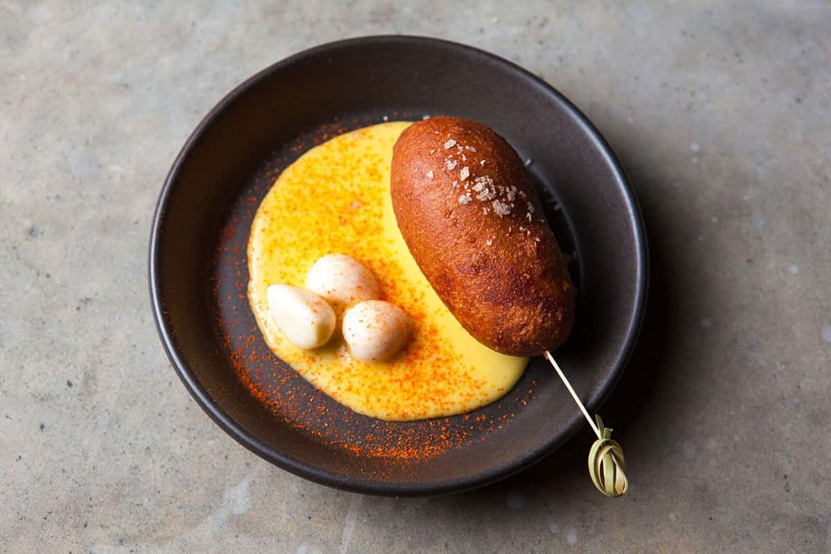 A dagwood dog at Gerad's Bar Brisbane