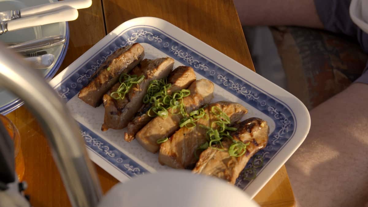 Skipjack tuna with Japanese marinade