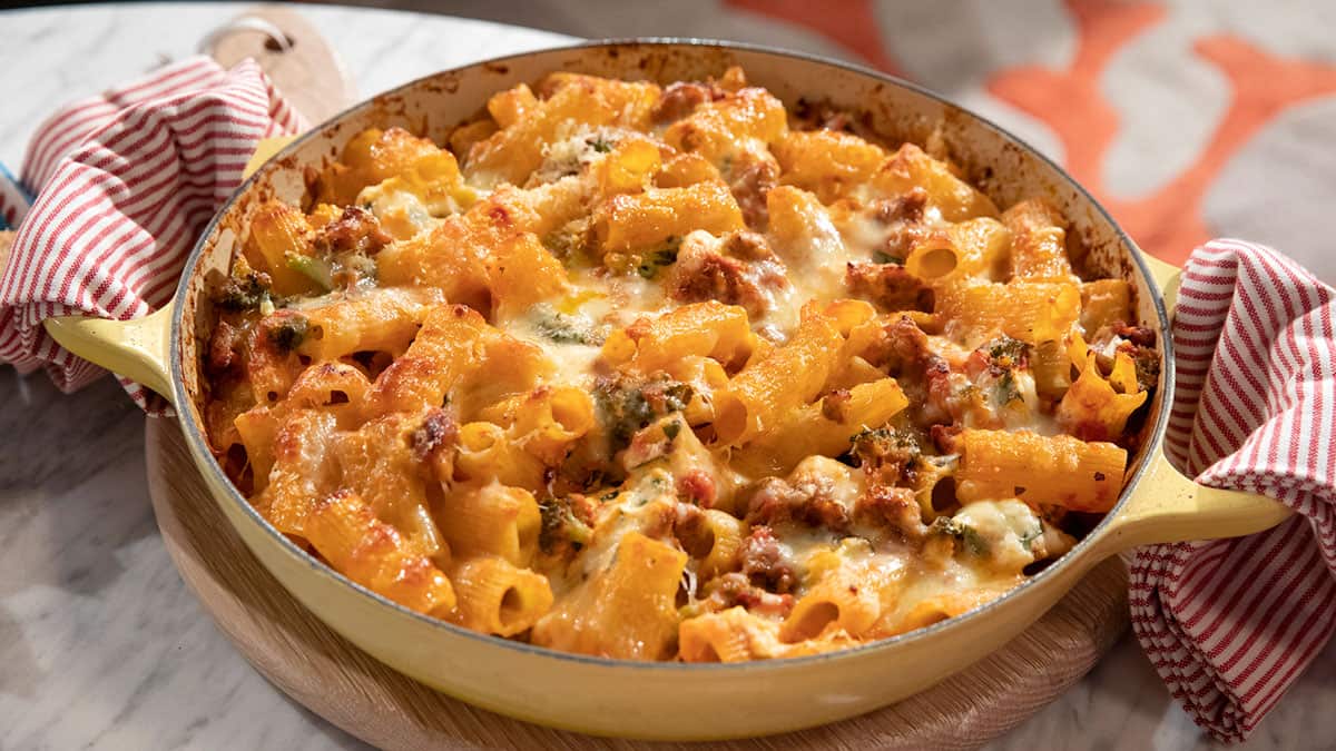 Baked rigatoni with sausage