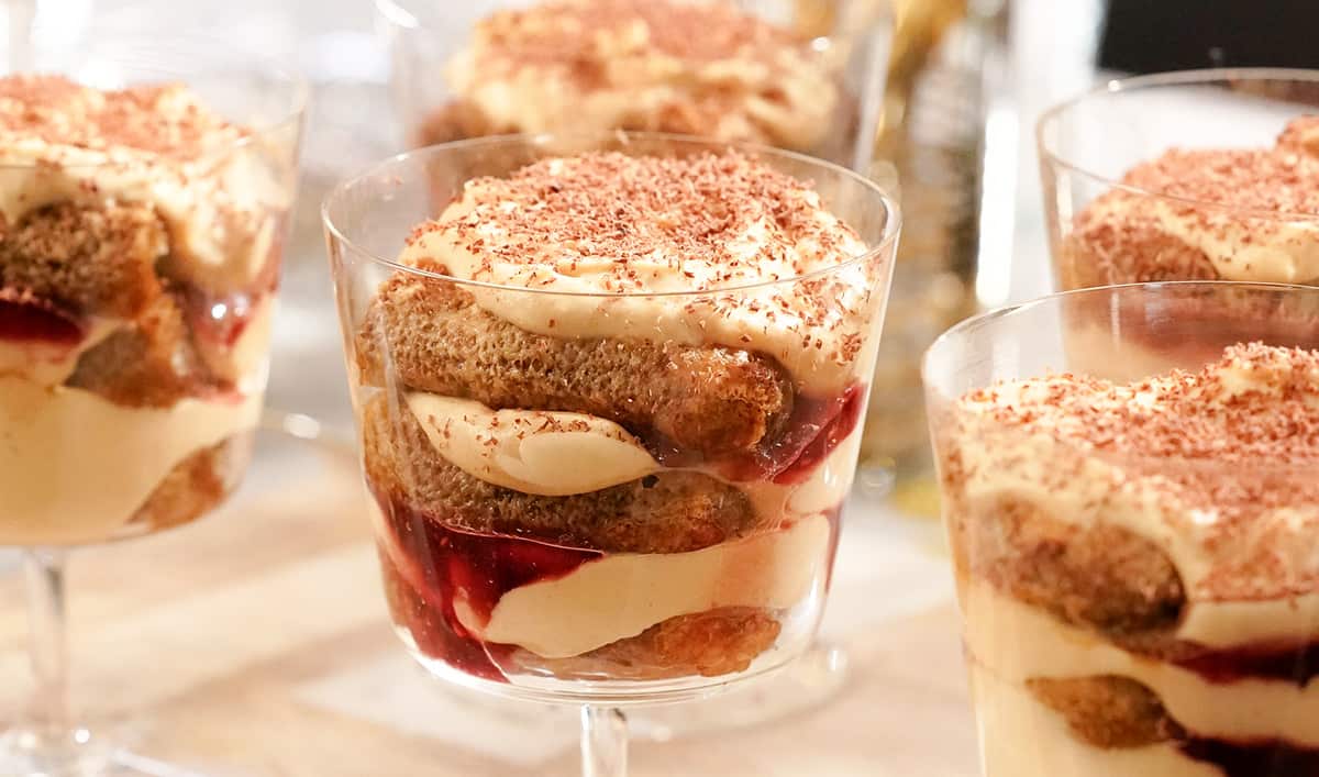 Peanut butter and jam tiramisu