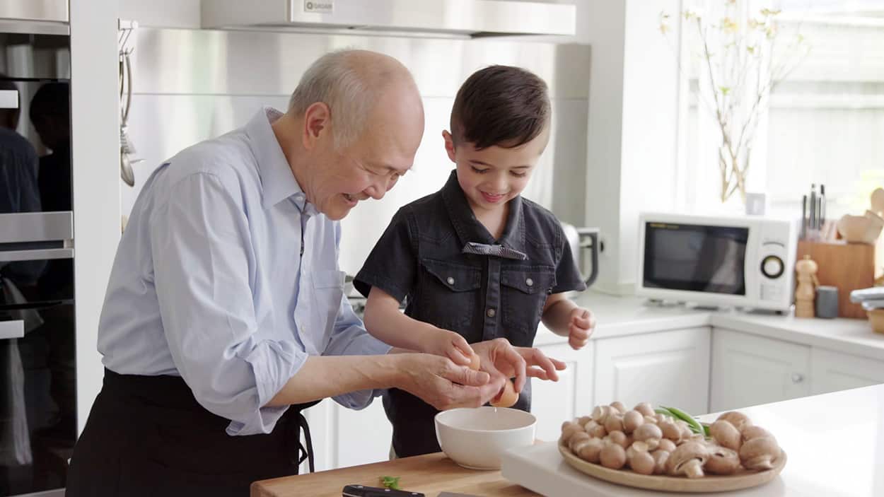 Gilbert Lau and grandson Teddy