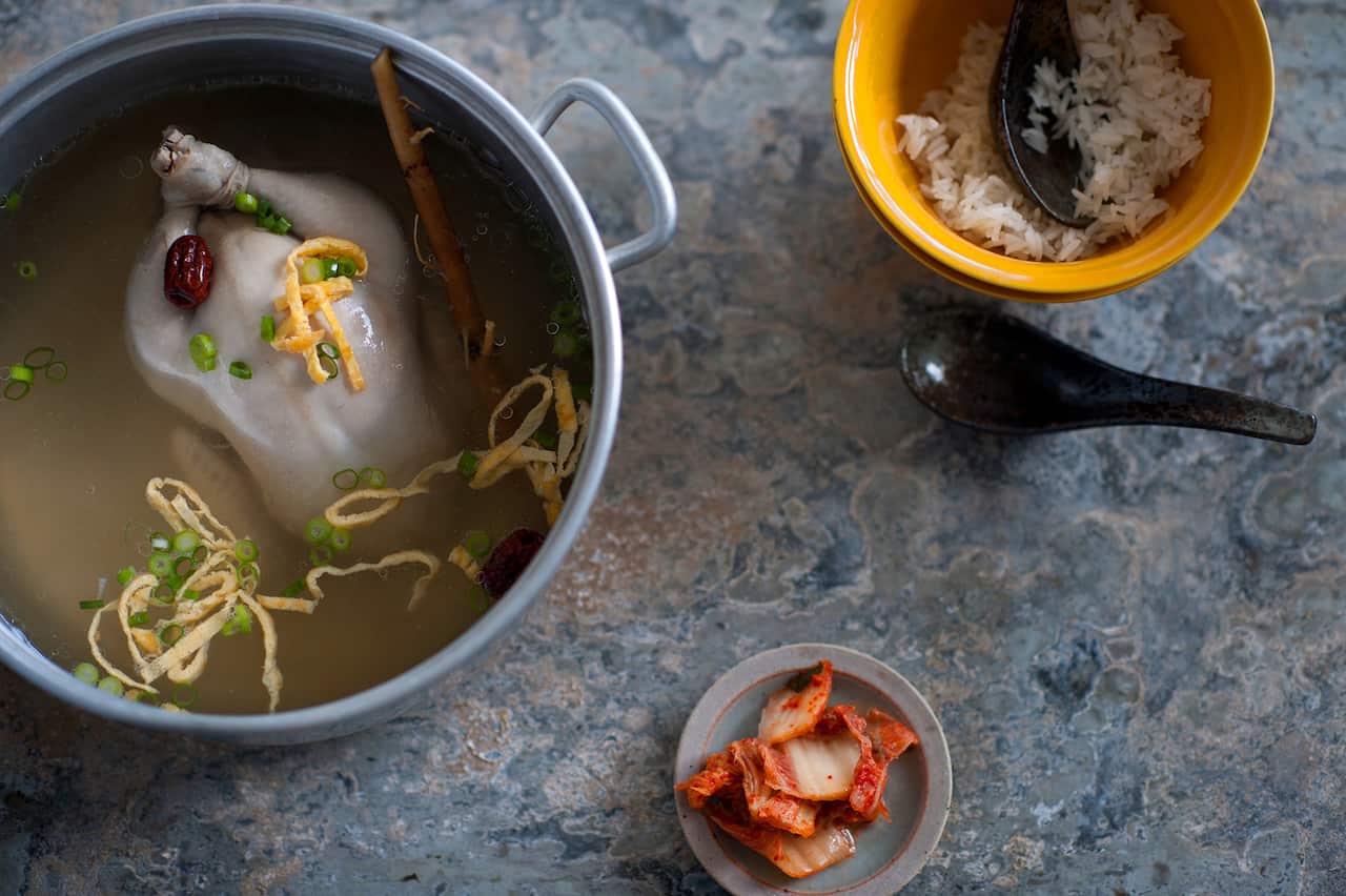 Korean ginseng chicken soup