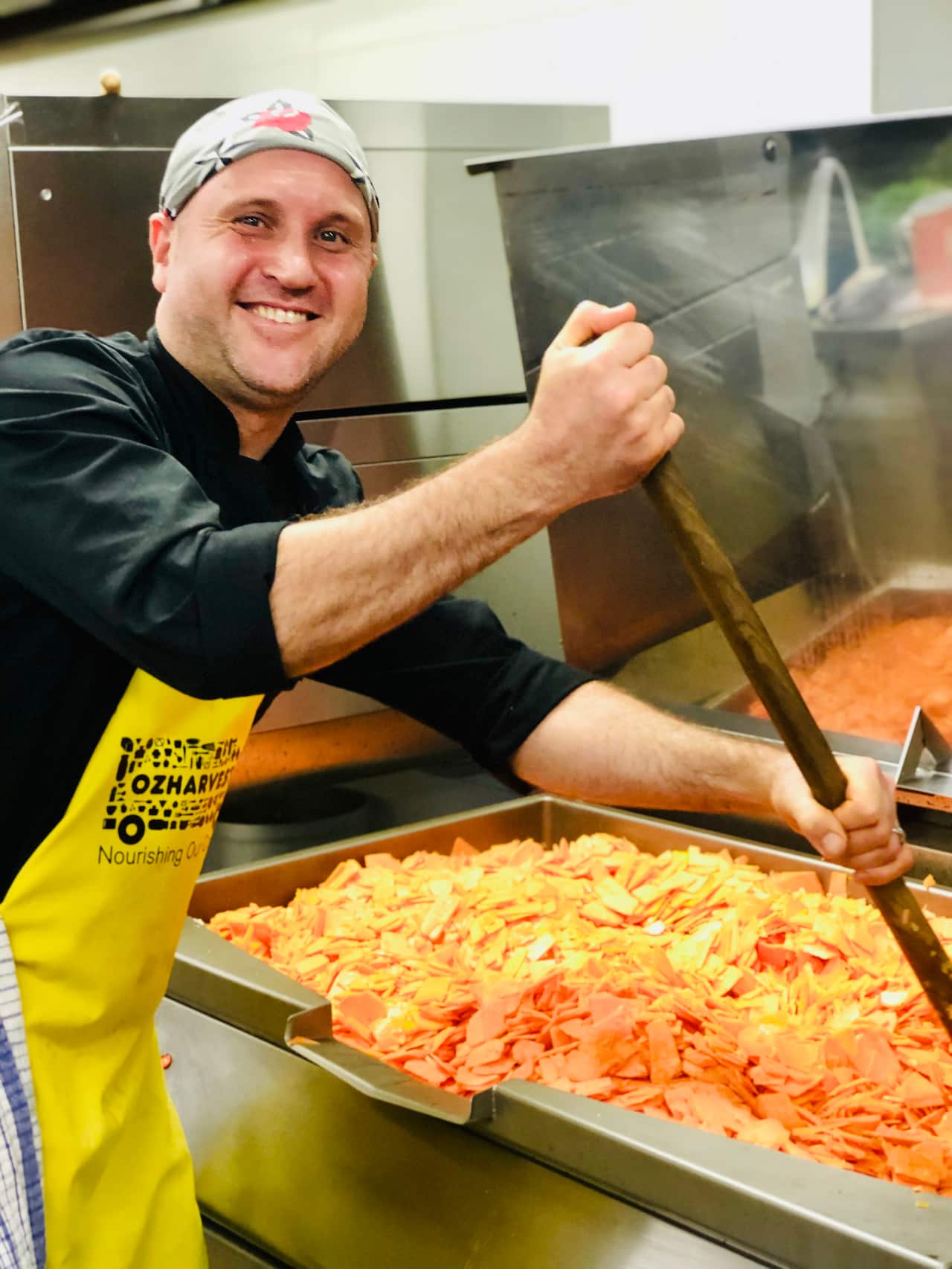 Waste reduction in action: OzHarvest chef, Giovanni Lo Surdo.