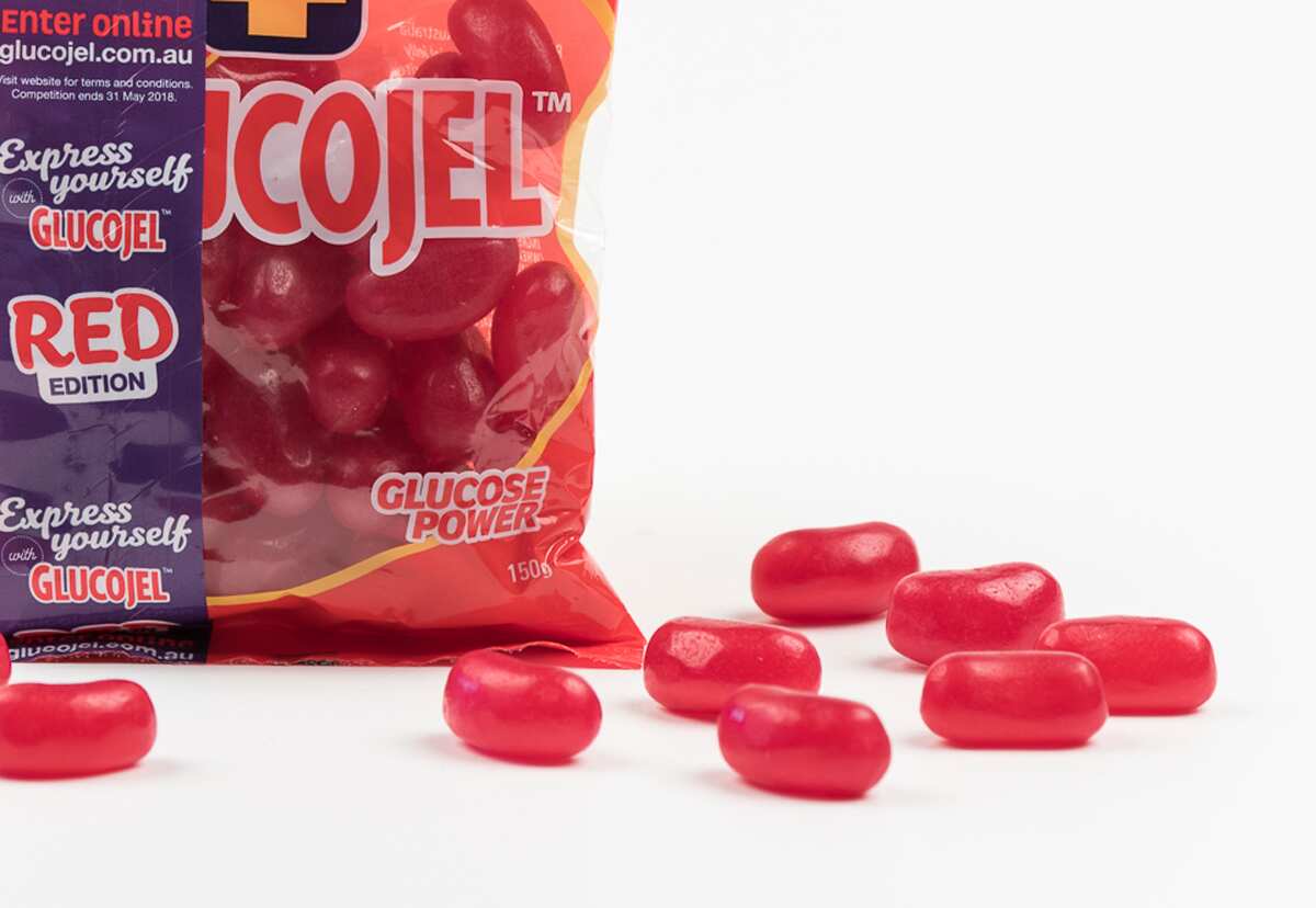Glucogel red jelly beans