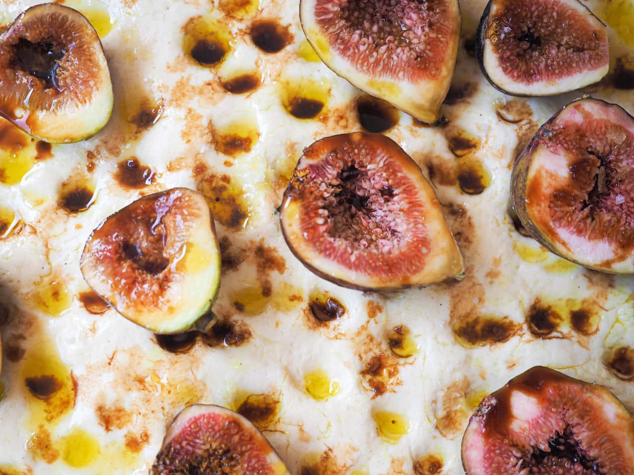 Gluten free fig and pecorino focaccia